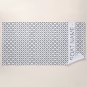 Warmes graues Hamptons Stil Personalisierter Schif Strandtuch (Vorderseite)