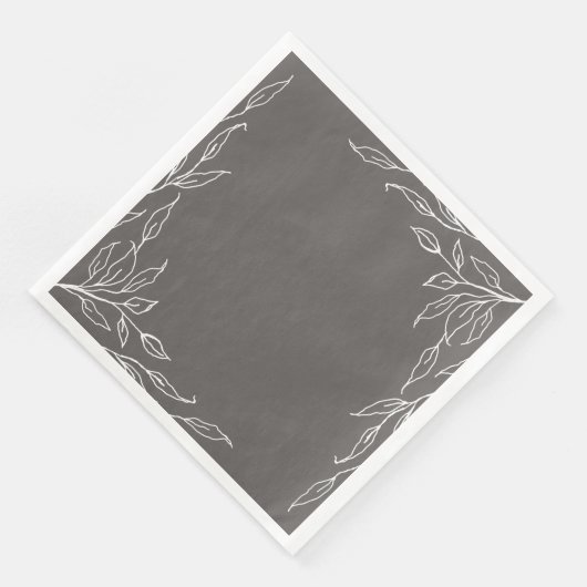 Warmes graues Leaf Motif Erntedank Party Napkins Serviette (Ecke)