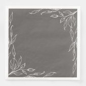 Warmes graues Leaf Motif Erntedank Party Napkins Serviette (Vorderseite)