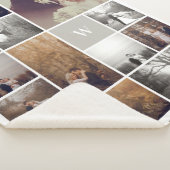 Warmes graues modernes Monogramm-Minimalistische Sherpadecke (3/4)