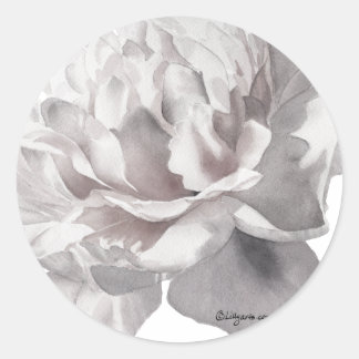 Warmes graues Peony Envelope-Siegel Runder Aufkleber