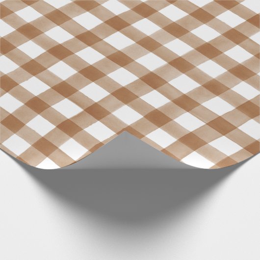 Warmes Herbst Rust Englisch Country Karo Kariertes Geschenkpapier (Ecke)