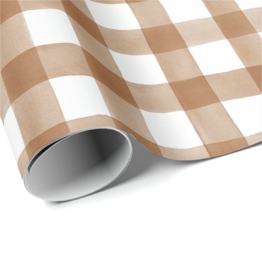 Warmes Herbst Rust Englisch Country Karo Kariertes Geschenkpapier (Rolleneckpunkt)