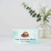 Warmes Kaffeegetränk im Cup Visitenkarte (Stehend Vorderseite)