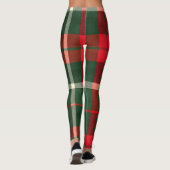 Warmes Kariertes Design in Rot, Grün und Weiß Leggings (Rückseite)