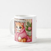 Warmes Kätzchen in einer Blanket individuell anpas Kaffeetasse (Vorderseite Links)