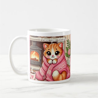 Warmes Kätzchen in einer Blanket individuell anpas Kaffeetasse