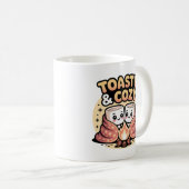 Warmes Kawaii Marshmallows Gemütliches HerbstCampi Kaffeetasse (VorderseiteRechts)