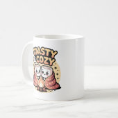 Warmes Kawaii Marshmallows Gemütliches HerbstCampi Kaffeetasse (Vorderseite Links)