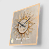 "Warmes Licht" Quadratische Wanduhr (Winkel)