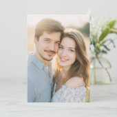 Warmes Lichtblau Romantisches Foto Einladung (Stehend Vorderseite)