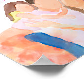 Warmes Liebe-Poster der Wasserfarbenfamilie Poster (Ecke)