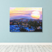 Warmes Meer Sonnenuntergang Leinwanddruck (Insitu (Holzboden))