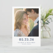 Warmes Minimalistisches Foto Save The Date (Stehend Vorderseite)