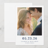 Warmes Minimalistisches Foto Save The Date (Vorne/Hinten)
