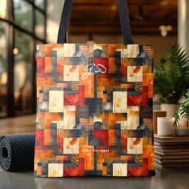 Warmes Orange Abstrakt Personalisiert Tote Bag Tasche