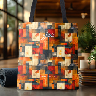 Warmes Orange Abstrakt Personalisiert Tote Bag Tasche