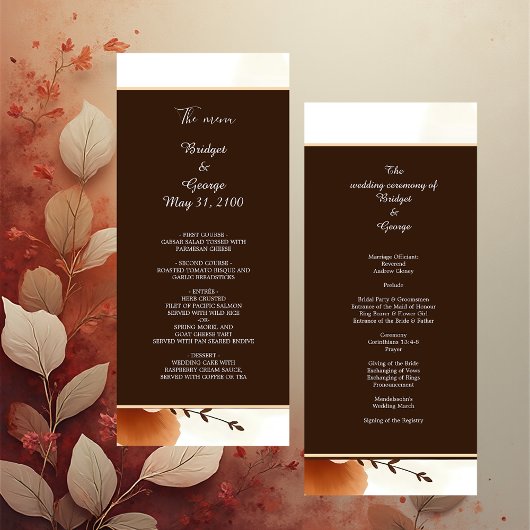 Warmes Orange Botanische Elegante Programm