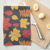 Warmes Orange Brown Red Herbst Herbst Küchentuch (Viertel Falte)