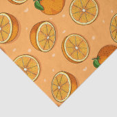 Warmes Orange Citrus Frucht Nahtloses Muster Seidenpapier (Detail)
