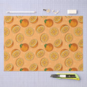 Warmes Orange Citrus Frucht Nahtloses Muster Seidenpapier (Handwerk)