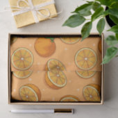 Warmes Orange Citrus Frucht Nahtloses Muster Seidenpapier (Geschenk)