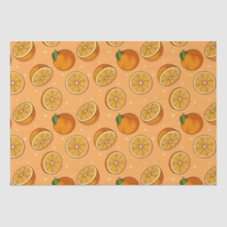 Warmes Orange Citrus Frucht Nahtloses Muster Seidenpapier