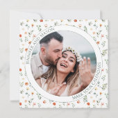 Warmes orangefarbenes Save the Date Foto (Rückseite)