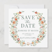 Warmes orangefarbenes Save the Date Foto (Vorderseite)