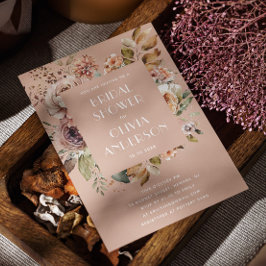 Warmes Peach Beige Brautparty | Romantik Boho Einladung