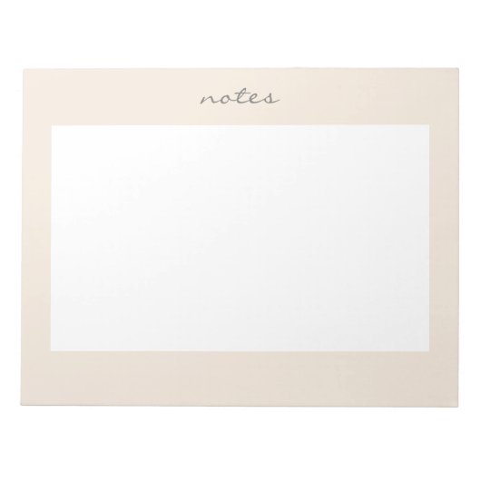 Warmes Peach Frame Script Notepad Notizblock (Vorderseite)