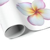 Warmes Pink Plumeria Wrapping Paper Geschenkpapier (Rolleneckpunkt)