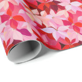 Warmes Pink Poinsettia Weihnachten Geschenkpapier (Rolleneckpunkt)