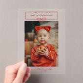 Warmes Red Hübsch Bow Foto Frohe Weihnachten Acryleinladungen (Insitu (Handheld))