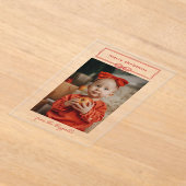 Warmes Red Hübsch Bow Foto Frohe Weihnachten Acryleinladungen (Ablage )