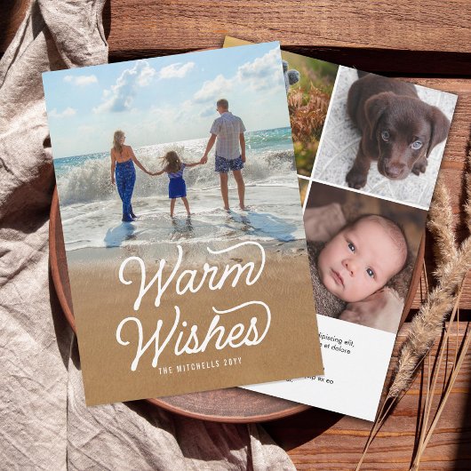 Warmes Retro-Foto Feiertagskarte