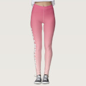 Warmes Rosa bis Rosa Rosa Ombre Individuelle Name Leggings (Vorderseite)