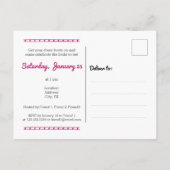 Warmes Rosa - die letzte Einladung der Braut auf d Postkarte (Rückseite)