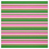 Warmes Rosa, Grün, Schokolade und Weiße Streifen Stoff (Muster)
