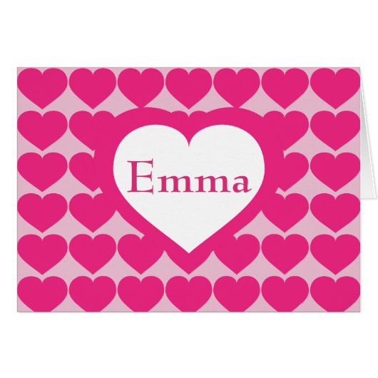 Warmes rosa Herzmuster - Personalisiertes Herz (Vorderseite (Horizontal))