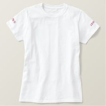 Warmes Rosa: Hübsches Wahine besticktes T-Shirt