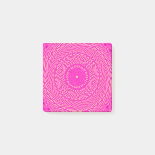 Warmes rosa Kreismuster Post-it Klebezettel (Vorderseite)