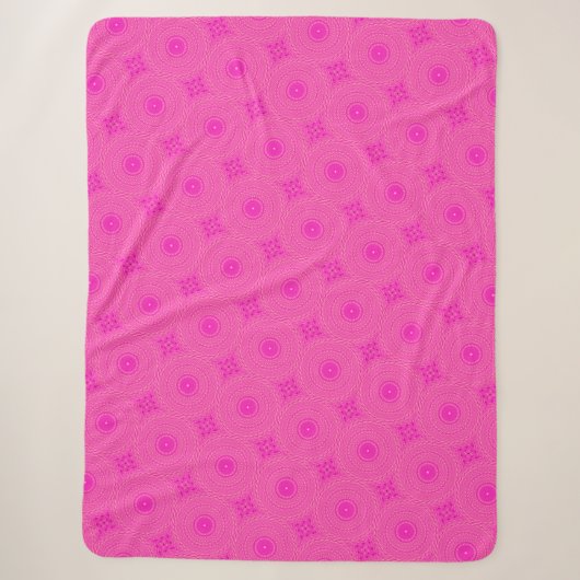 Warmes rosa Kreismuster Sherpadecke (Vorderseite)