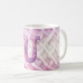 Warmes Rosa Lila Buchstabe U Kaffeetasse (VorderseiteRechts)