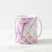 Warmes Rosa Lila Buchstabe W Kaffeetasse (VorderseiteRechts)