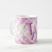 Warmes Rosa Lila Buchstabe W Kaffeetasse (Vorderseite Links)