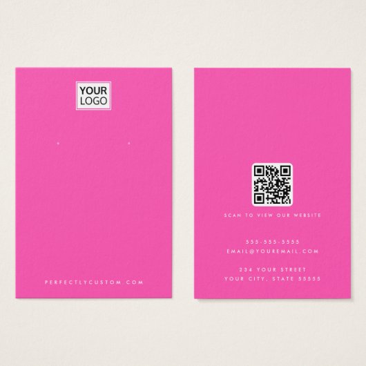 Warmes Rosa oder eine beliebige farbige QR-Ohrsich (Vorne & Hinten)