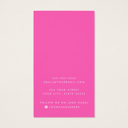 Warmes Rosa oder eine beliebige Farblogo-Ohrkarte (Rückseite)