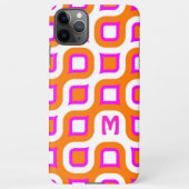 Warmes rosa Orange Art Muster des Mitteljahrhunder iPhone Hülle (Rückseite)