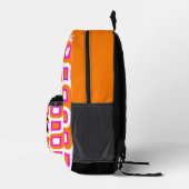 Warmes rosa Orange Kunstmuster des Schwarz-weißen Bedruckter Rucksack (Rechts)